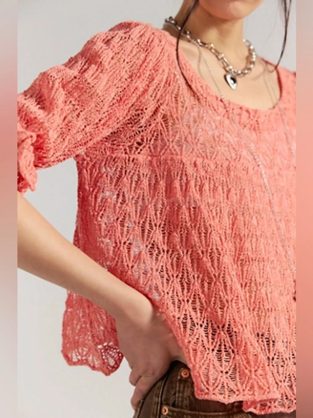 Free People Moonstruck Babydoll Blouse Size Small